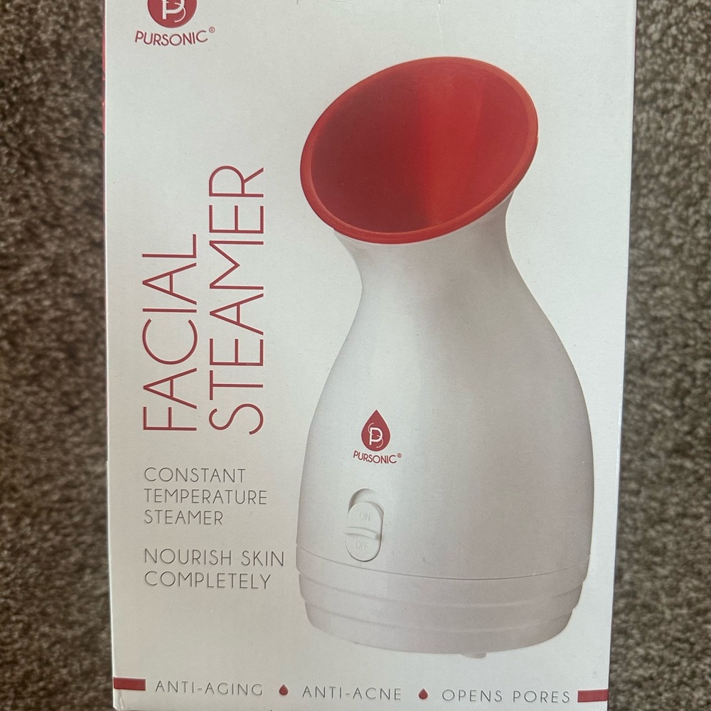 Facial Steamer - White with Red Trim